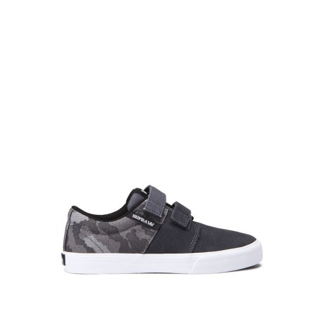 Supra Stacks II Vulc Velcro Svart Joggesko Barn [NO-7-J298]